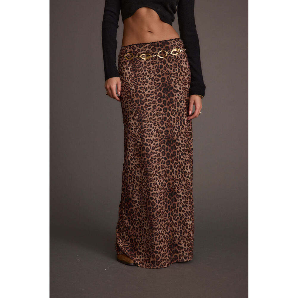 12th Tribe Julia Leopard Print Maxi Skirt Size SS